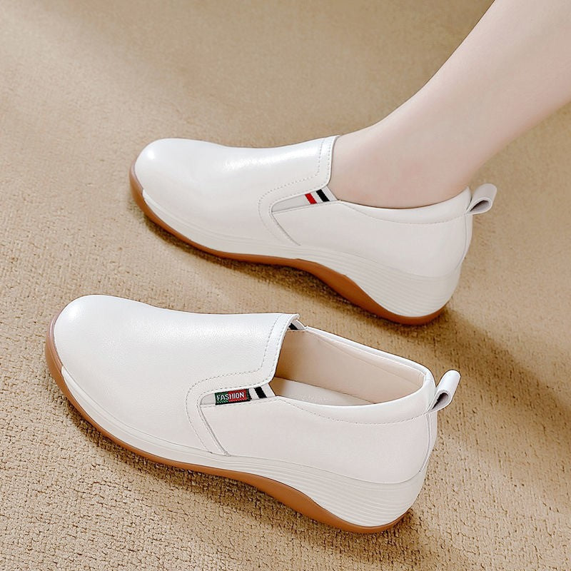 Winter Mid- To Senior-age Comfortable Non-fatiguing Soft-soled Slip-on Thick-soled Single Shoes