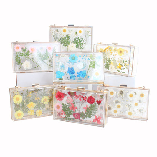 Transparent Flower Shoulder Messenger Bag