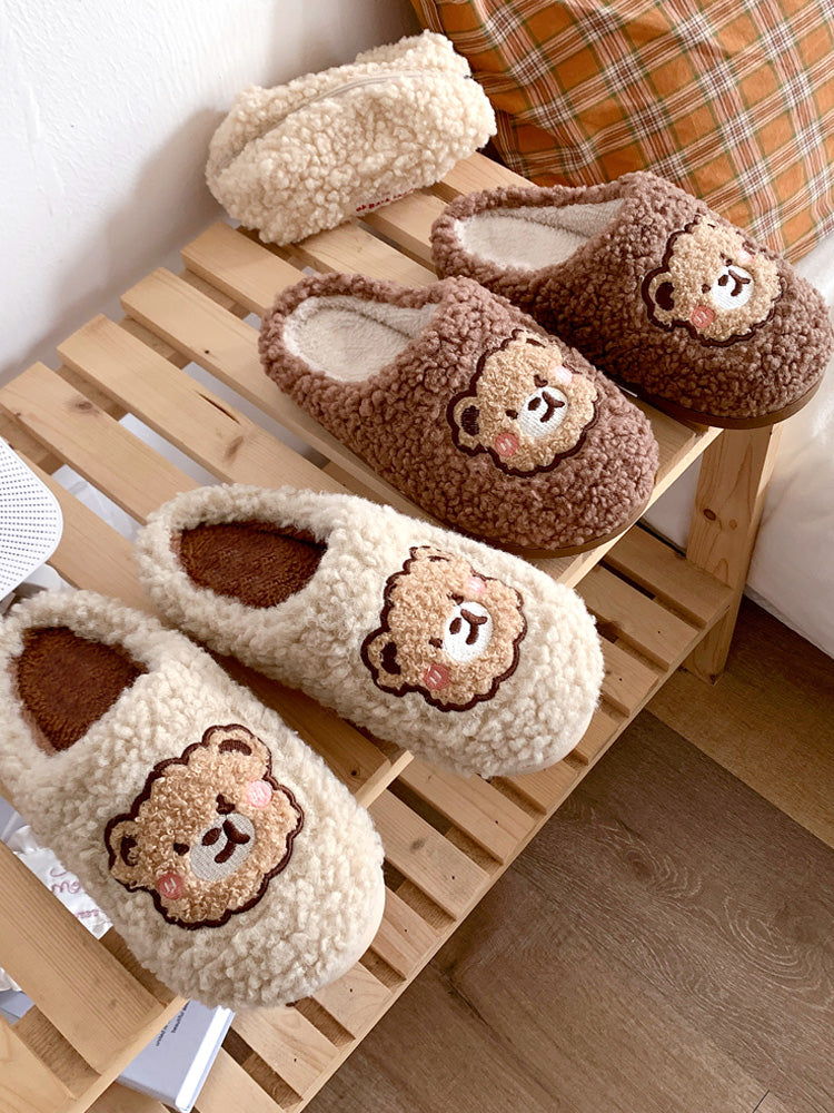 Non-slip Cute Indoor Home Dormitory Plush Couple Slippers