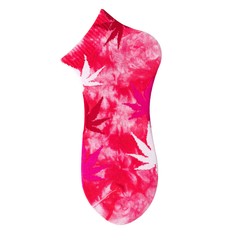 Tie-dye Shallow Cotton Boat Socks