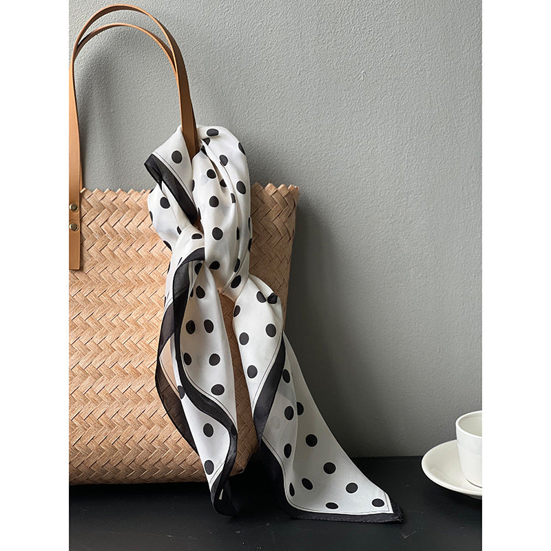 Women's Polyester Striped Polka Dot Small Square Scarf