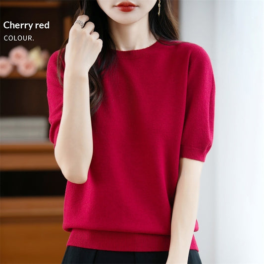 Women's Loose Casual Short-sleeved Minimalist Sweater
