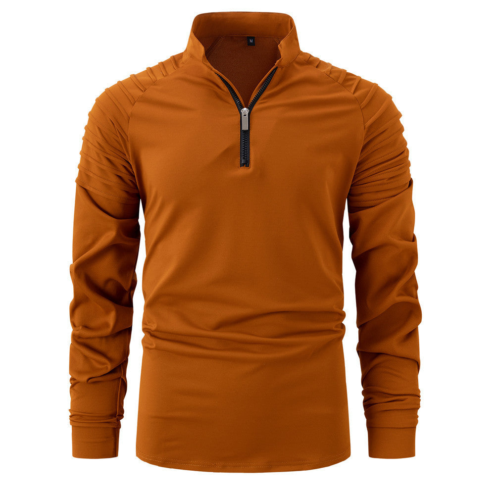 Spring And Autumn Men's POLO Zipper Sports Polo Shirt