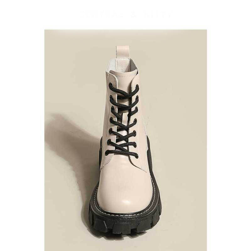 Thick-soled Leather All-match Women's Short Boots