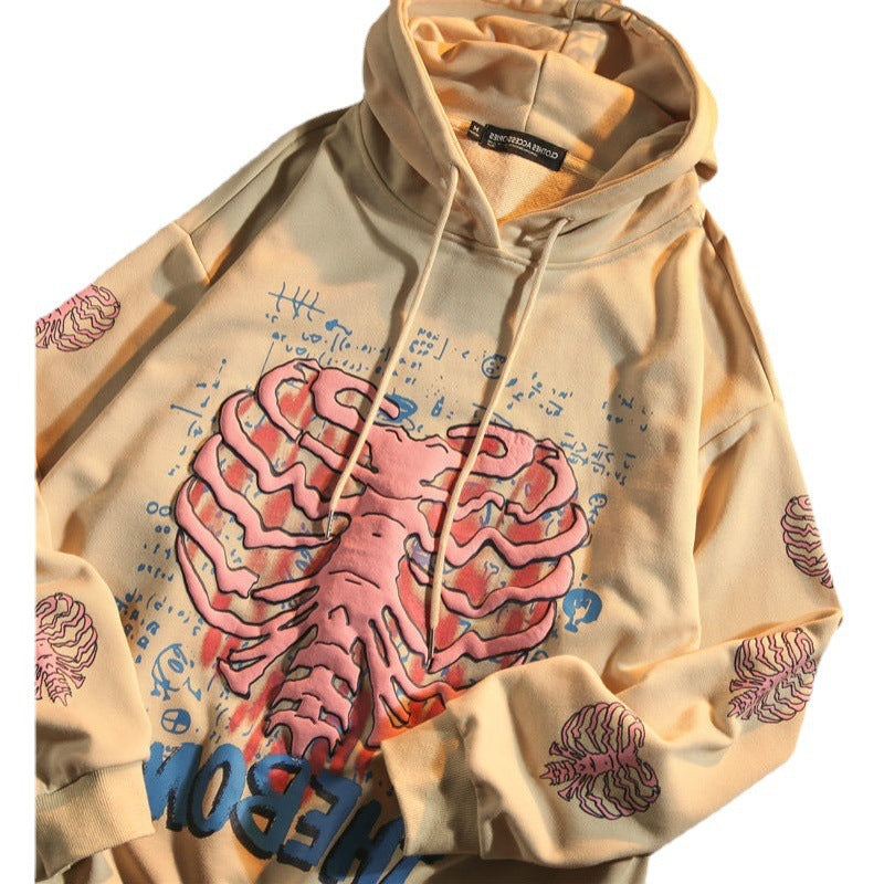 Casual Fashion Personality Print Hoodie Coat