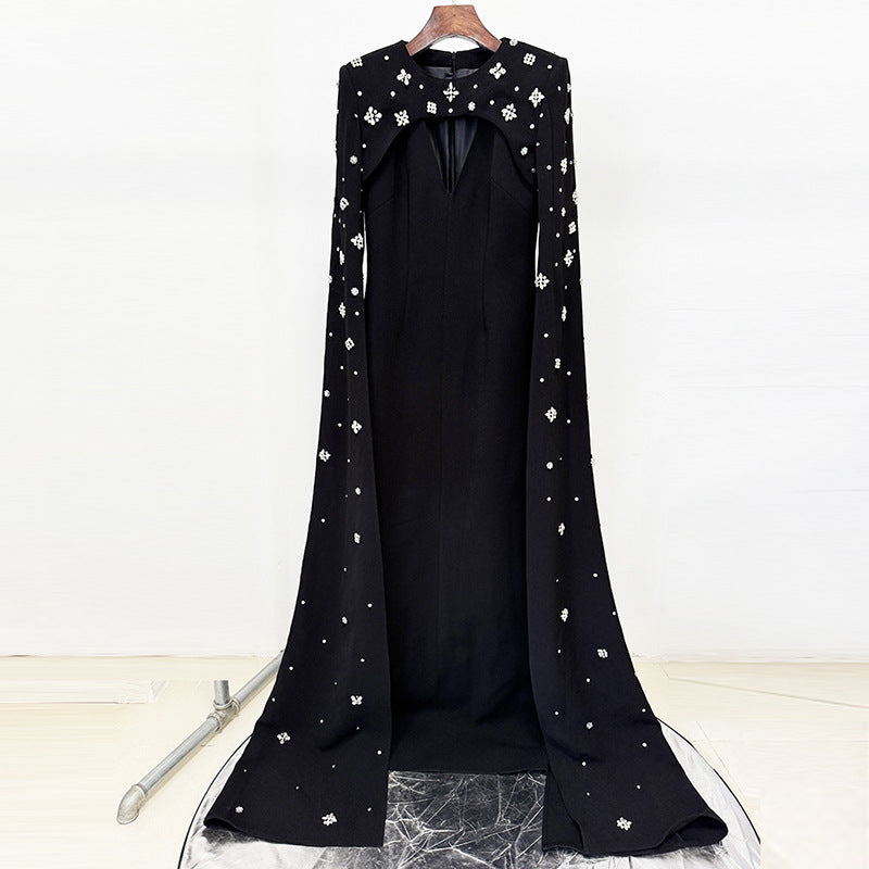 Heavy-duty Beaded And Diamond-encrusted Off-shoulder Long Dress
