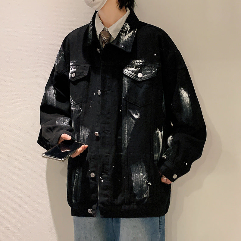 Hong Kong Style Denim Jacket Men's Winter High Street Jacket