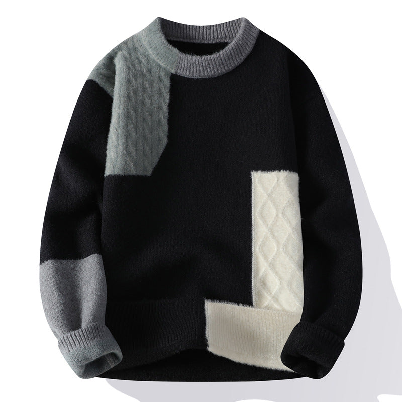 Mens Casual Heavyweight Crew-neck Base Sweater