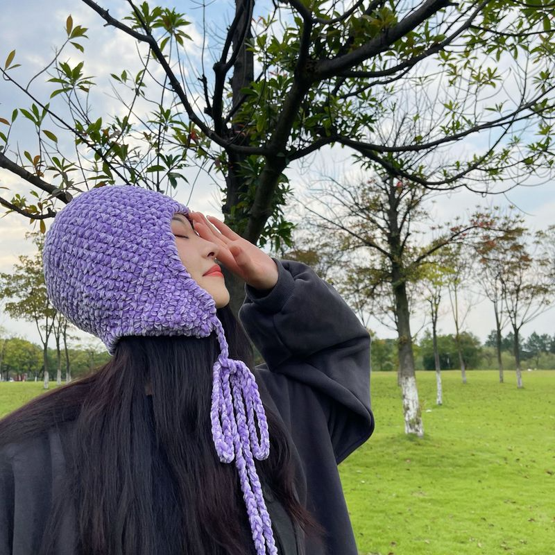 Knitted Women's Chenille Handmade Wool Design Retro