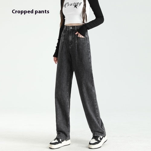 Women's Thin Straight Loose Slimming Elastic Waist Pants