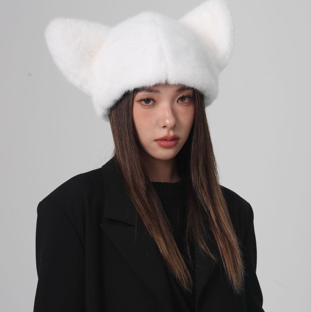 Plush Velvet Padded All-matching Knitted Wool Hat