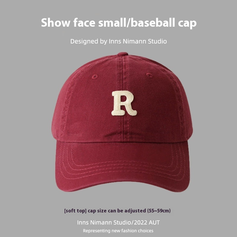 Soft Top All-matching Hat R Letter Baseball Cap For Women