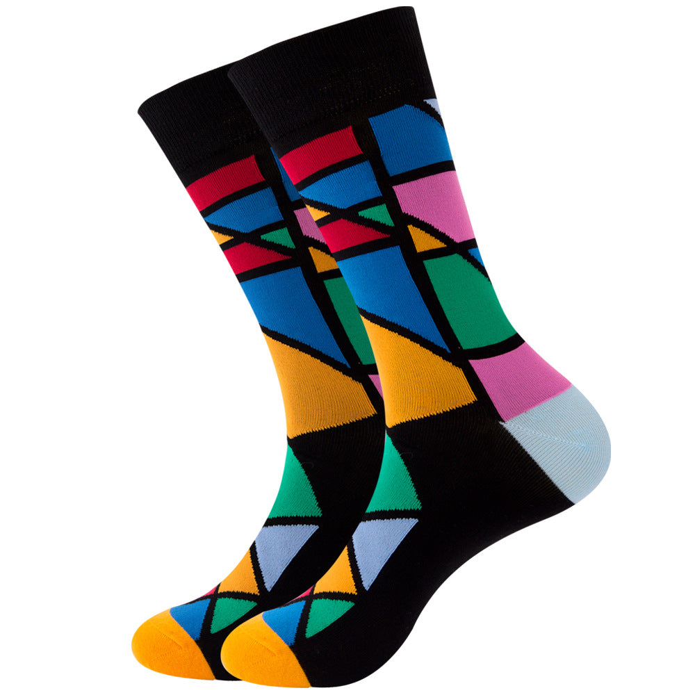 Fashion Square Mid-calf Wave Socks