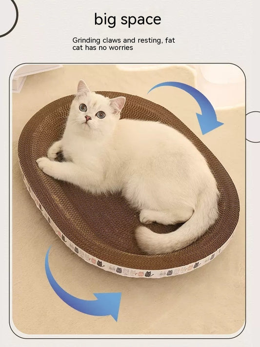 Cat Scratch Board And Cat Nest Integrated, Wear-resistant And Non Falling Debris