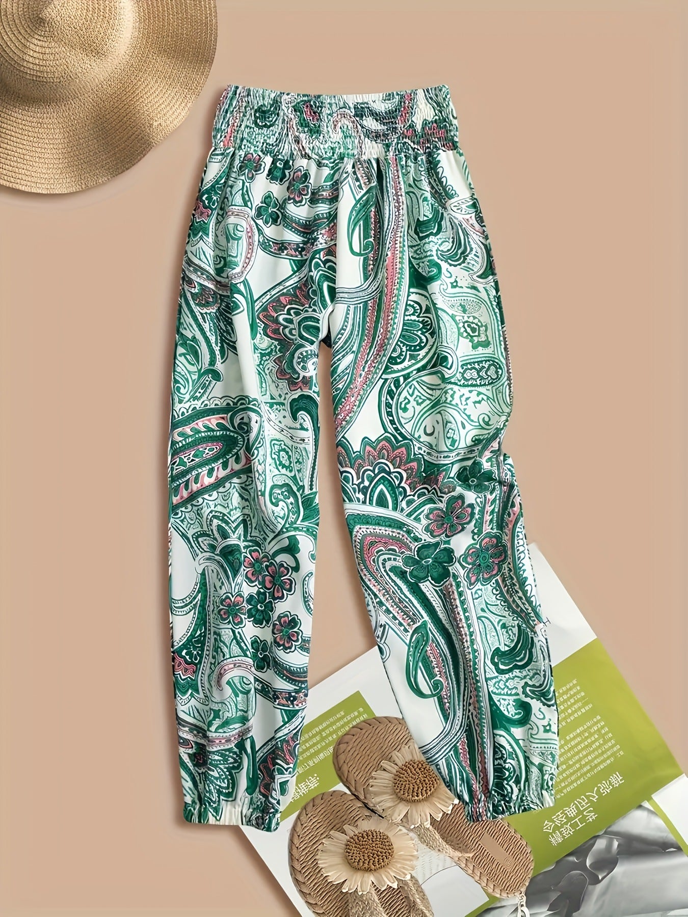 American-style Leopard-print Wide-leg Pants Relaxed