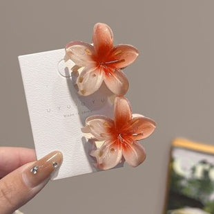 Plumeria Rubra Grip Flower Barrettes Female 4CM