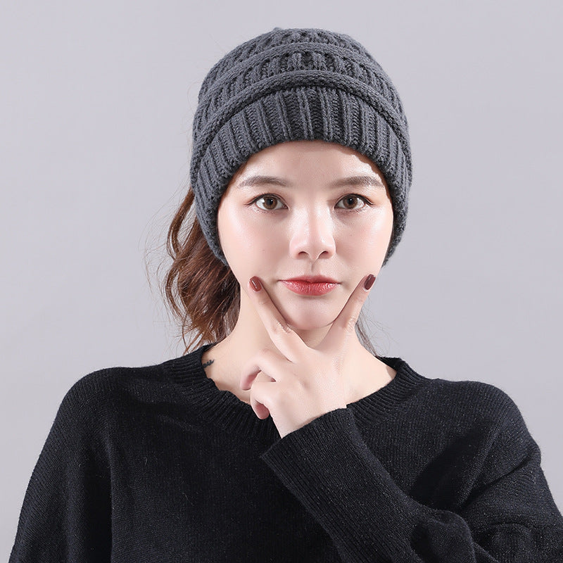 Winter New Warm Empty Top Knitted Woolen Hat