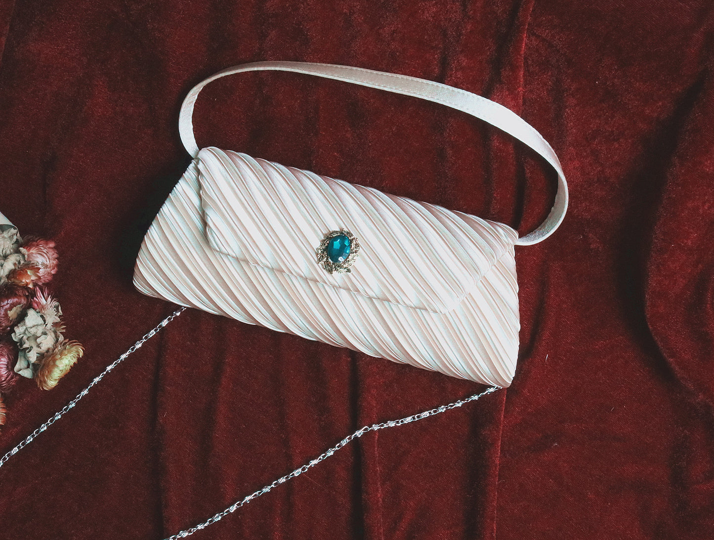 Vintage Antique Bag With Drill Hand Carrying Chain Crossbody Shoulder