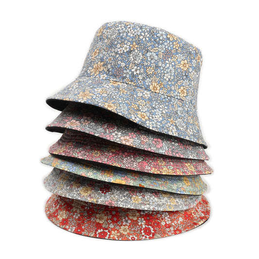 Women's Small Chrysanthemum Double-sided Printing Bucket Fisherman Hat