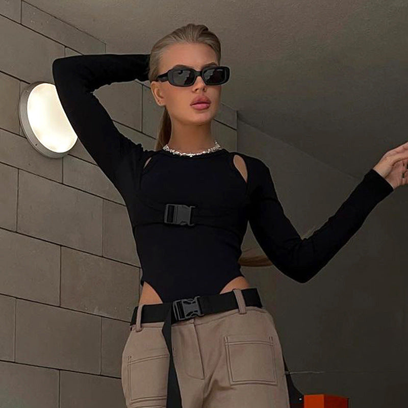Fashion Personality Slim Fit Solid Color Jumpsuit