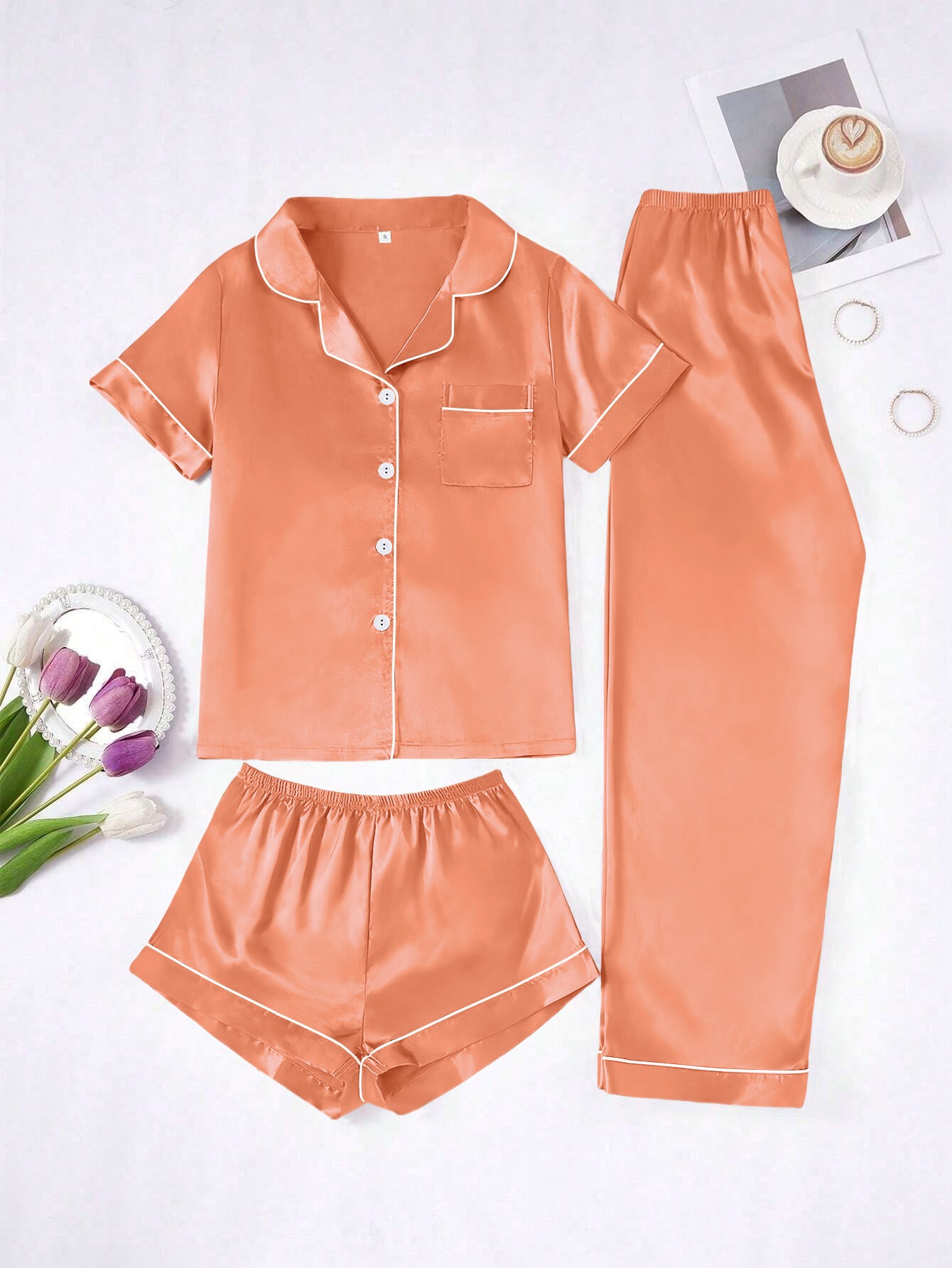 Long Pantssmooth-surface Womens Loungewear Set In French Style