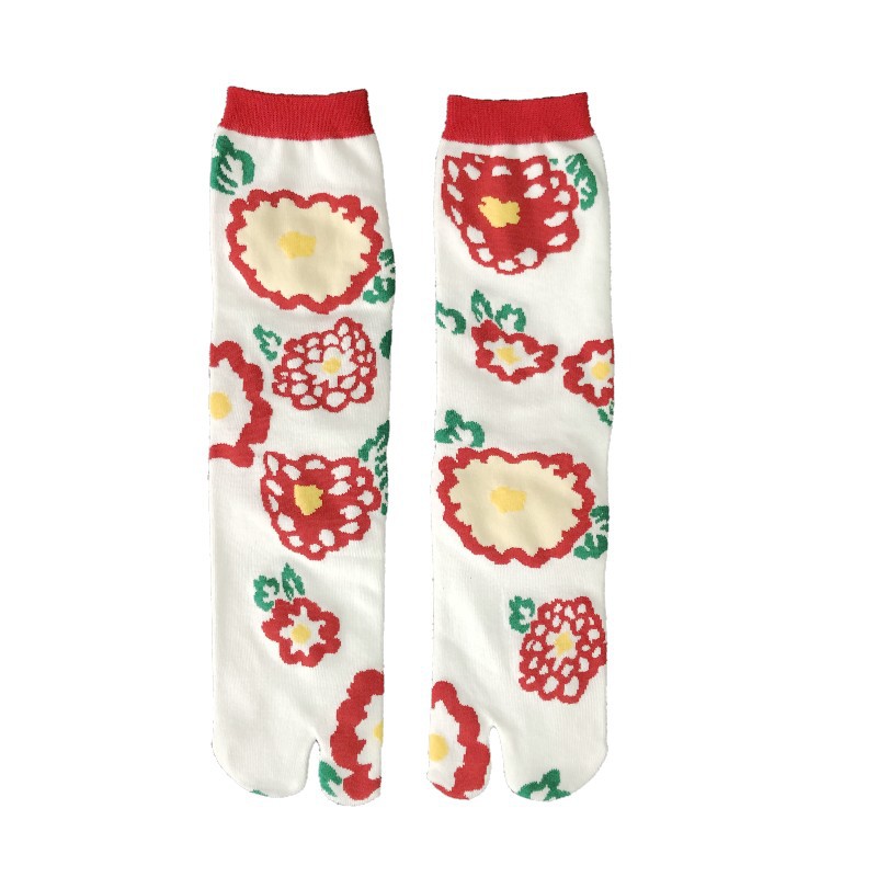 Japanese Sou Style Flower Cat Harajuku Literary Girl Two-toe Socks