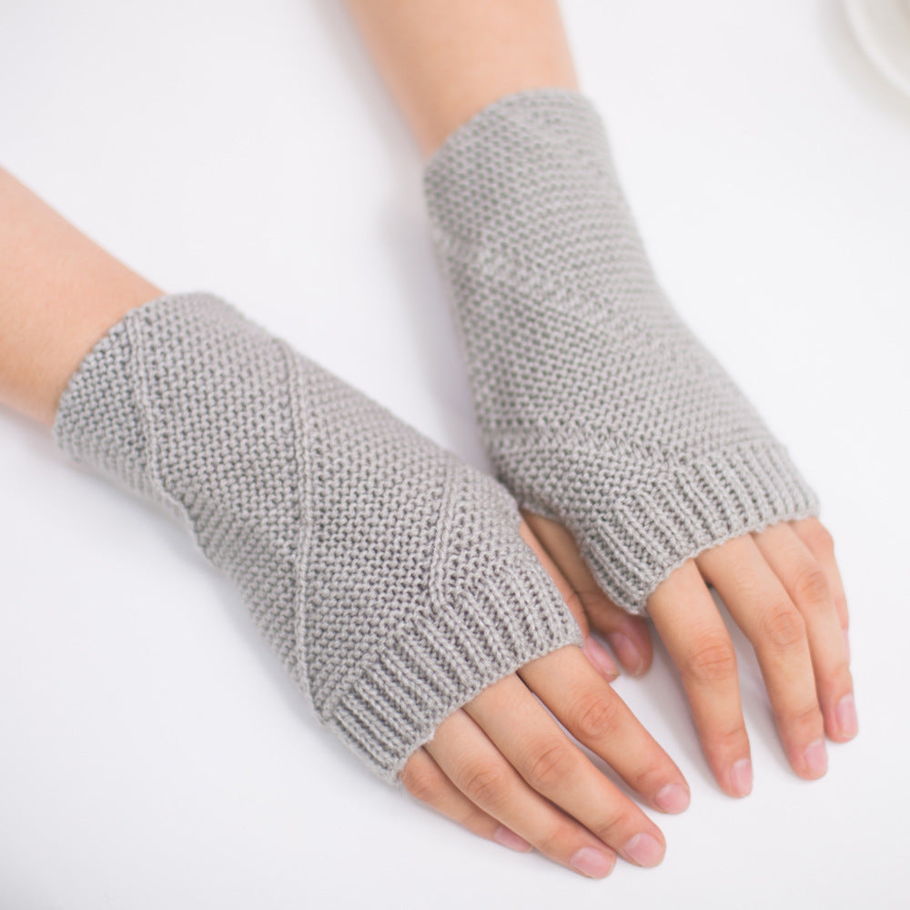 Colorful Warm Half Fingerless Gloves Knit