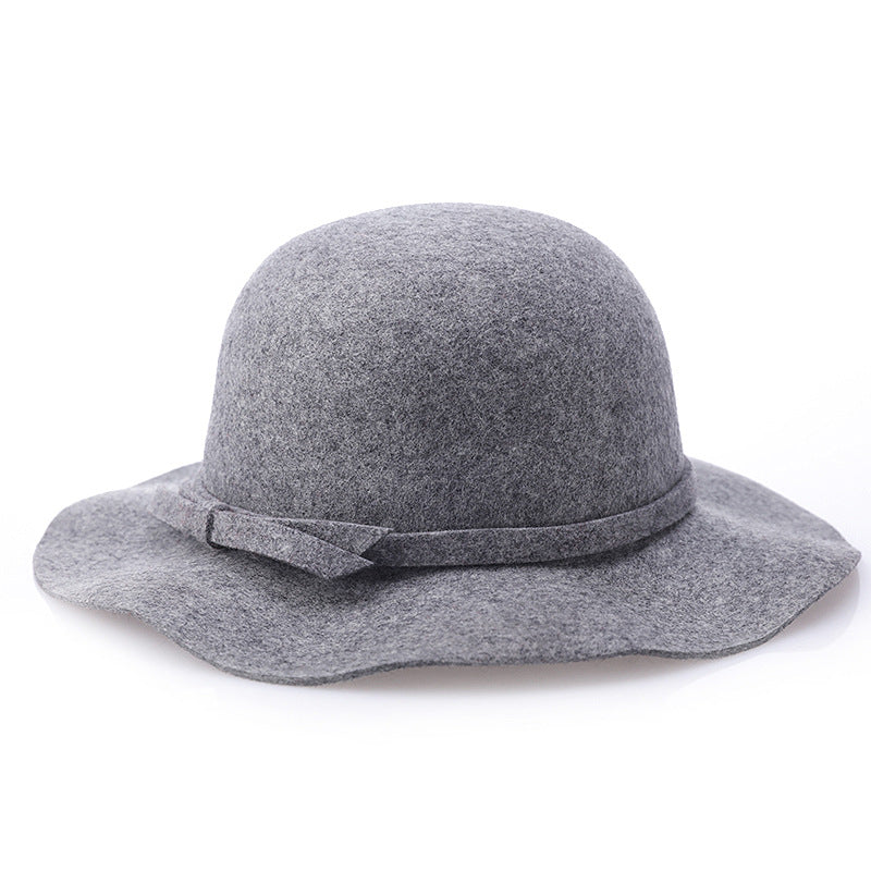 Women's Pure Wool Wave Basin Hat Woolen