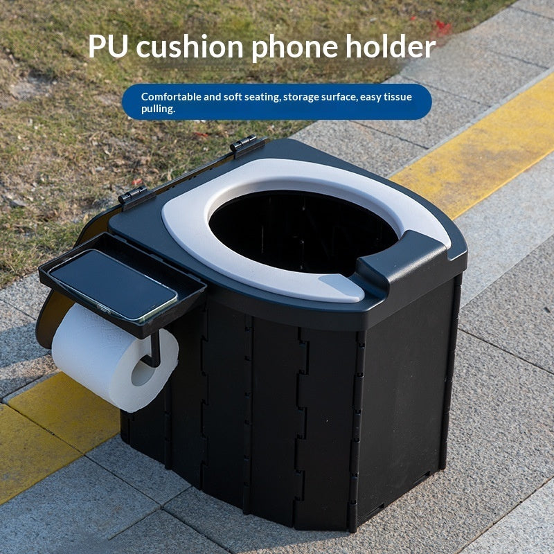 PU-covered Portable Folding Commode Chair