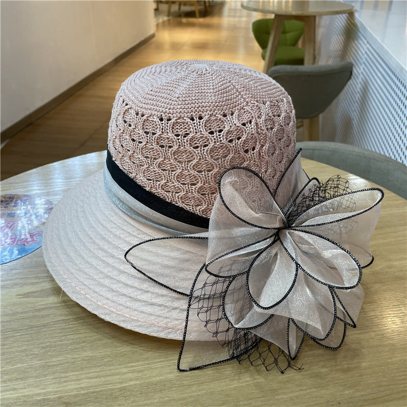 Flower Organza Fisherman Hat Female Summer