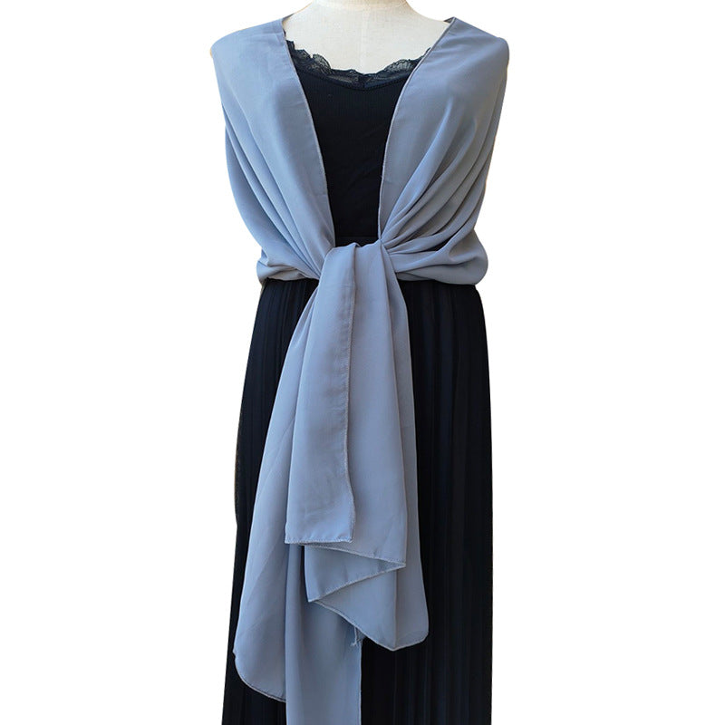 High Quality Solid Color Chiffon Dinner Shawl