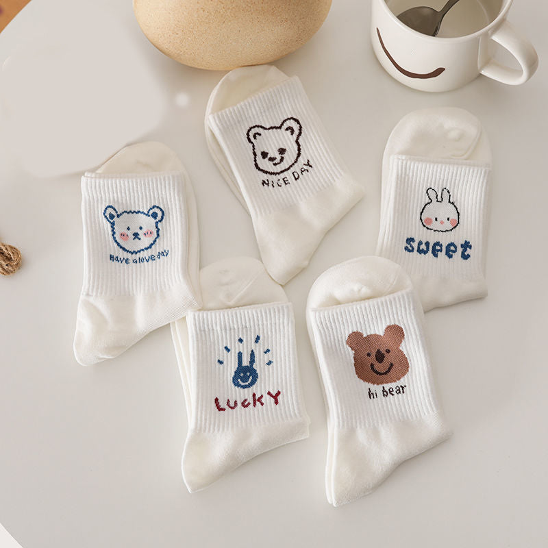 Women's Fashion Sports Casual Mid-calf Cotton Socks