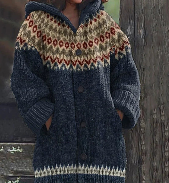 Retro Coat Lazy Hooded Knitted