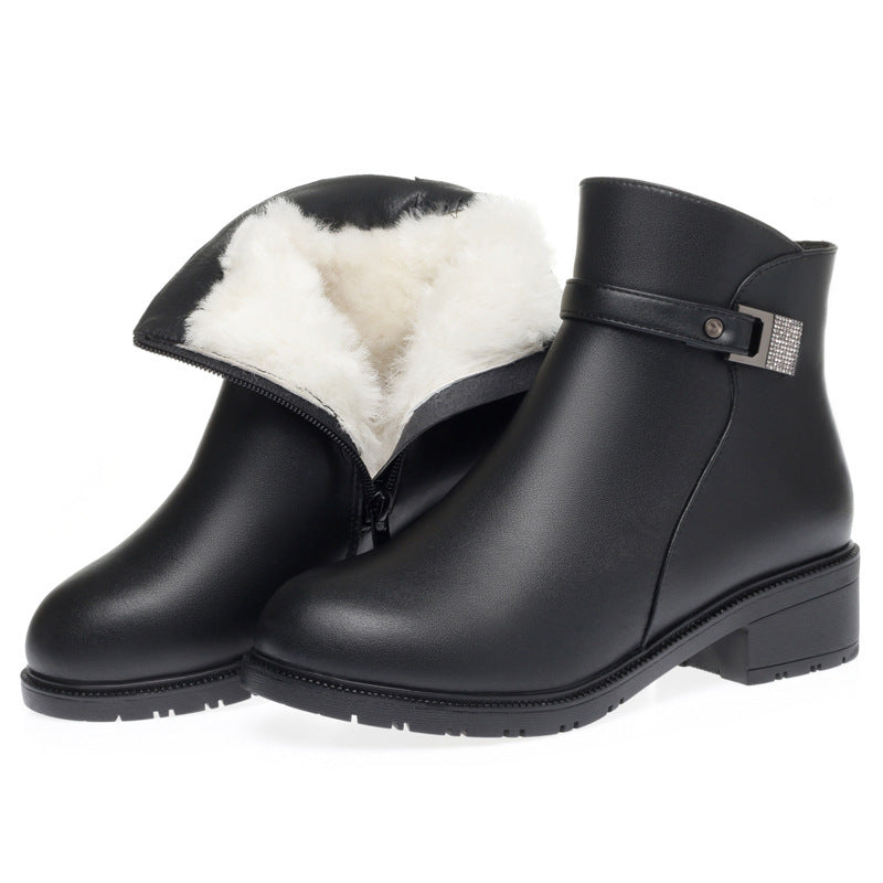 Women's Mid-heel Chunky Heel Metal Embellished Short Boots