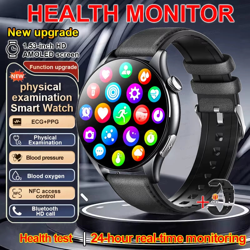 2025 New Smart Watch NFC ECG+PPG Blood Oxygen Uric Acid Blood Pressure Sapphire Smartwatch Men for Android Ios Smart Watch Men