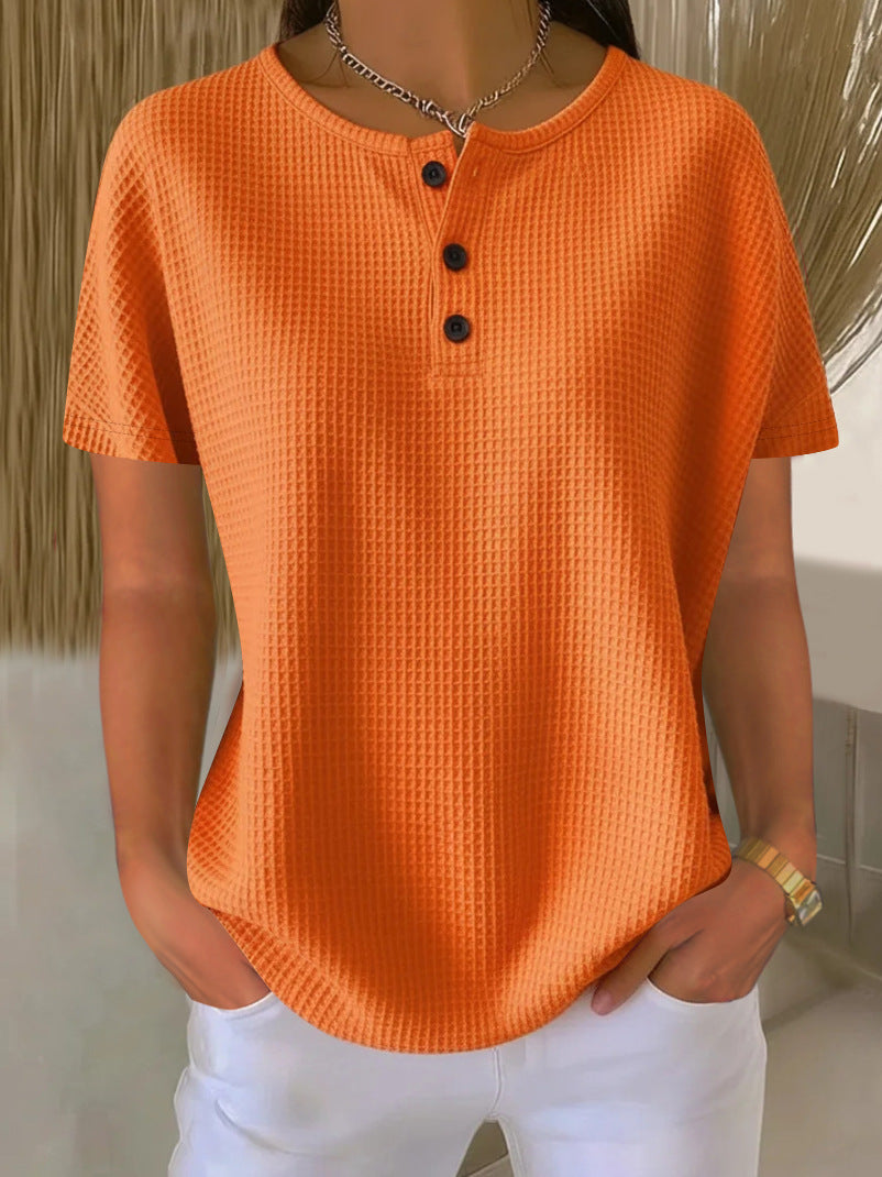 Summer New Solid Color Pullover Loose Top