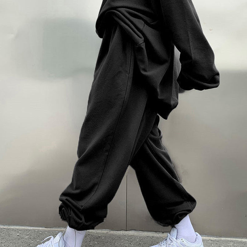 Casual Sports Suit Long Sleeve Loose T-shirt High Waist Pants