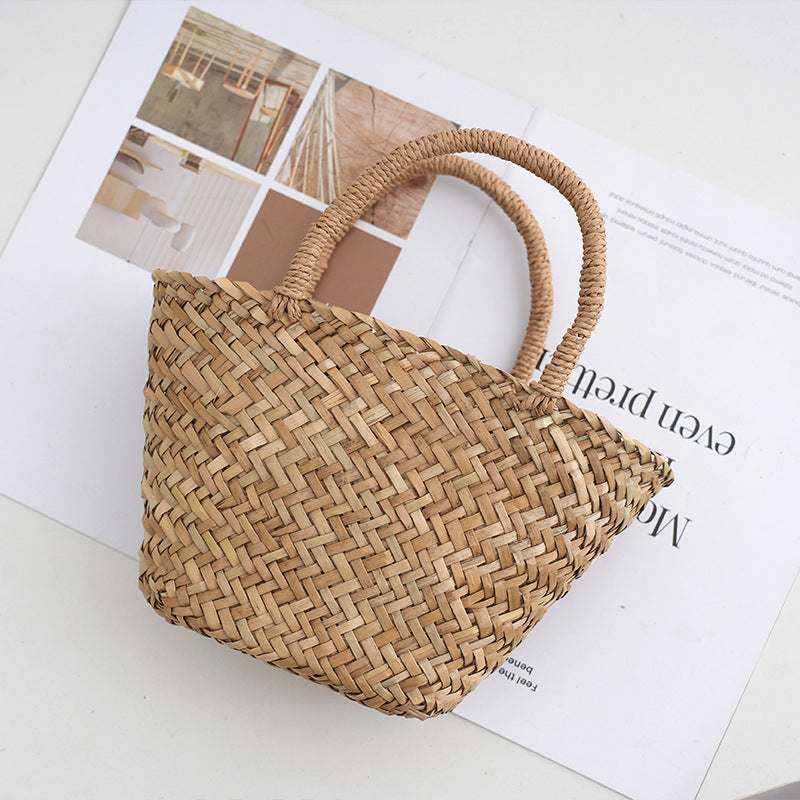 Womens Handwoven Bag Made From Natural Mitsuba Grass