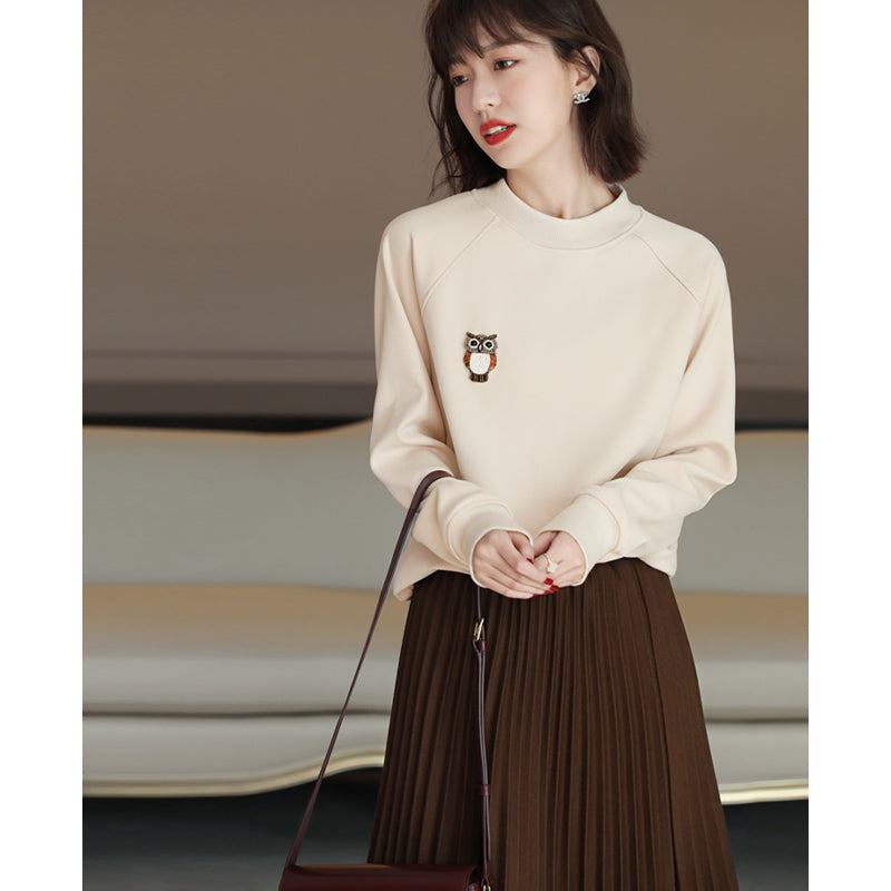 Women's Gentle Style Age-reducing Plus Fleece Thickening Sweater