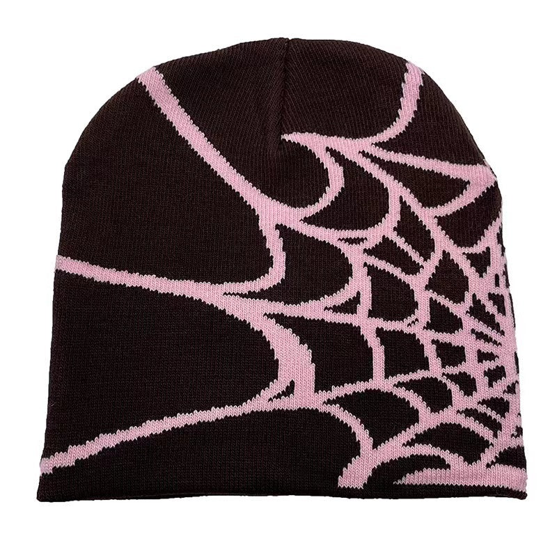 Spider Web Jacquard Knitted Hat Cold Protection In Autumn And Winter