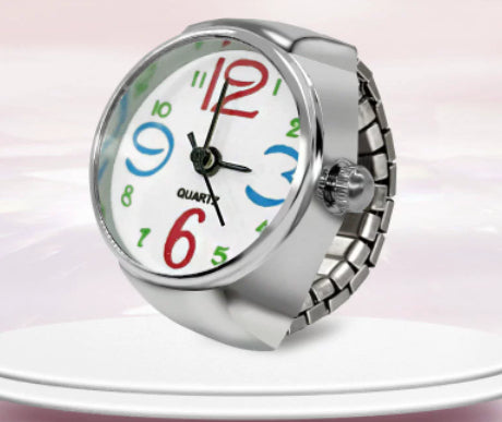 Men's And Women's Ring Watch Alloy Silver Case