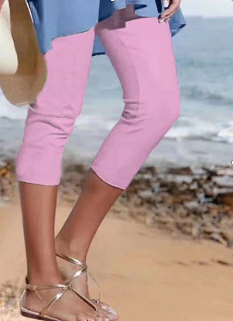 Sommer Leggings til Kvinder - Ensfarvede og Afslappede