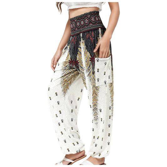 Women's Striped Digital Floral Print Casual Jumpsuit