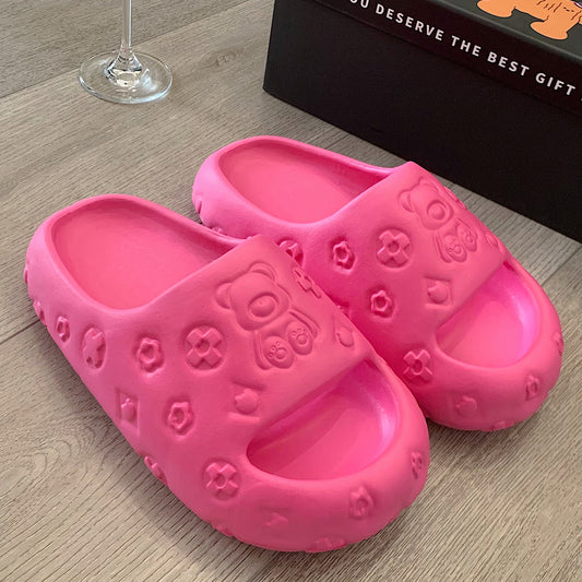EVA Thick Bottom Non-slip Deodorant Slippers Women's Rose Red