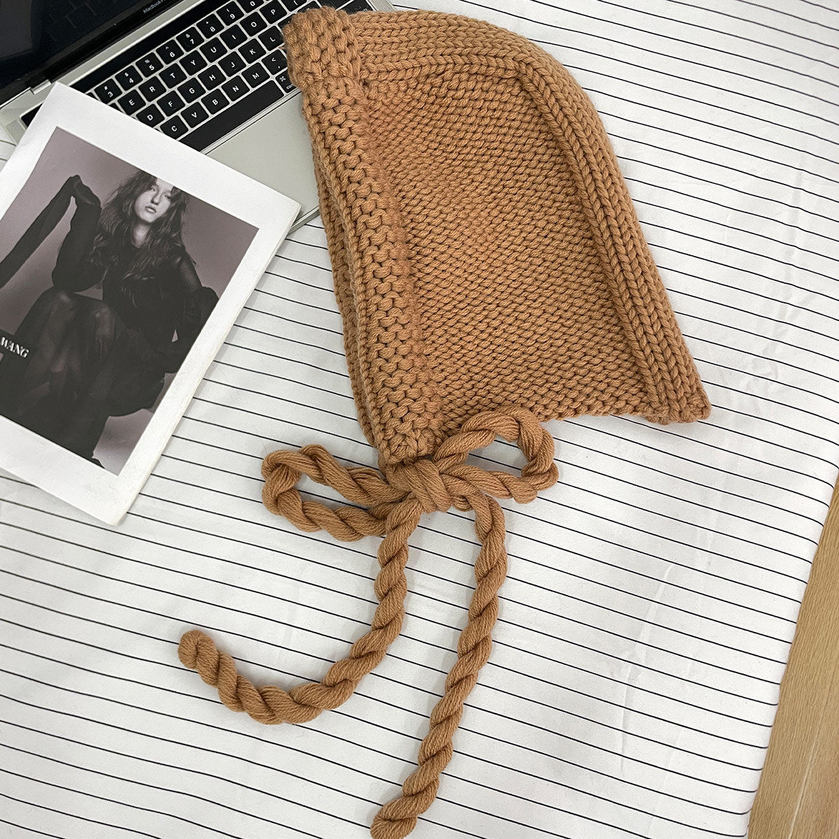 Winter Warm Half Wrapped Knitted Coarse Wool Hat