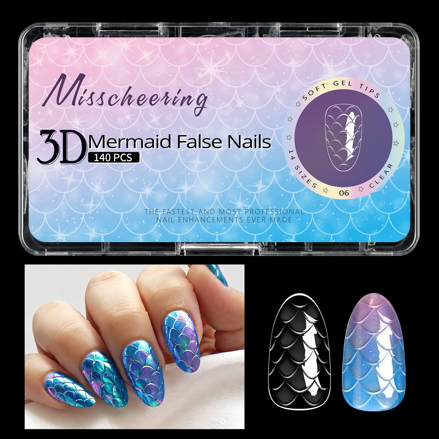Scale Long Shaping Nail Tip  3D