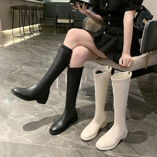 Slimming Rider Boots Korean-Style Stretchy Figure-Hugging Womens Boots