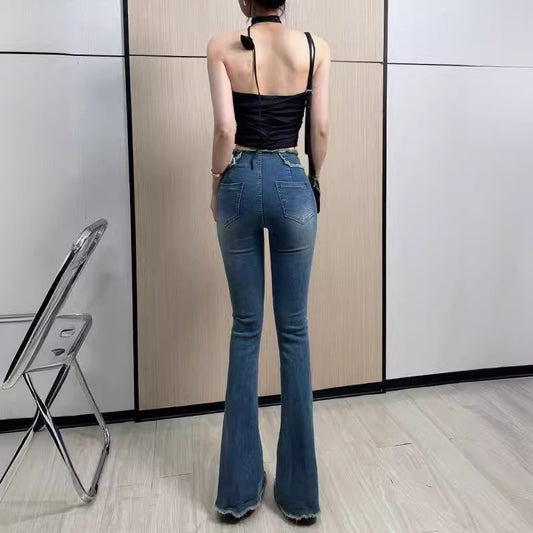 Hot Girl Skinny Jeans til Kvinder Sommer Tynde Retro Hong Kong Stil