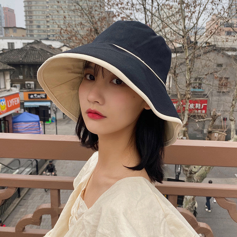 Bucket Hat Women's Summer Kafuu Korean Style All-match Big Brim