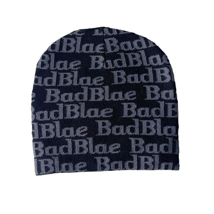 Simple Printed Letter Warm Knitted Hat